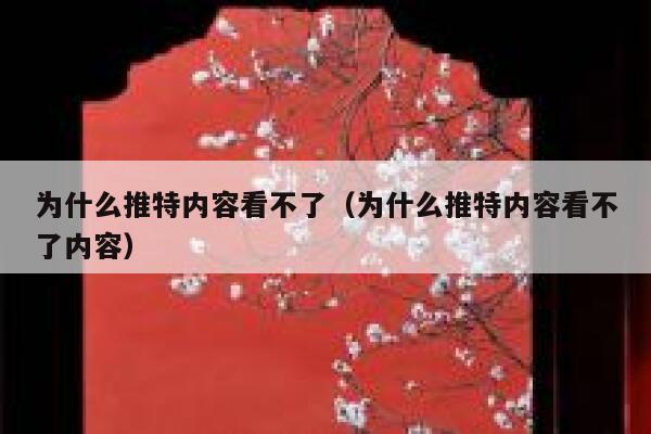 为什么推特内容看不了（为什么推特内容看不了内容） 第1张