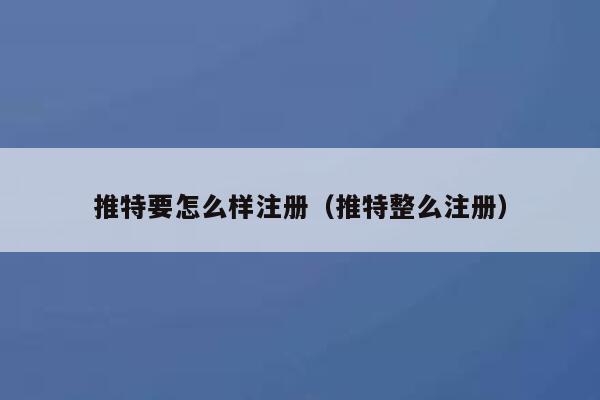 推特要怎么样注册（推特整么注册） 第1张