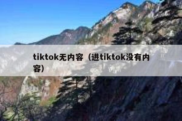 tiktok无内容（进tiktok没有内容） 第1张