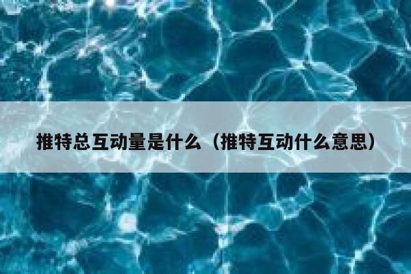 推特总互动量是什么（推特互动什么意思） 第1张