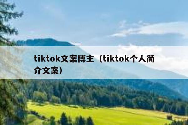 tiktok文案博主（tiktok个人简介文案） 第1张