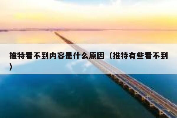 推特看不到内容是什么原因（推特有些看不到） 第1张