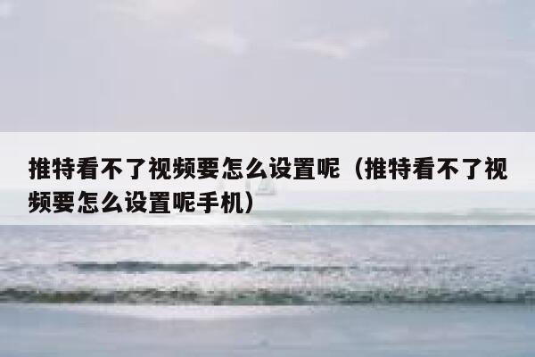 推特看不了视频要怎么设置呢（推特看不了视频要怎么设置呢手机） 第1张