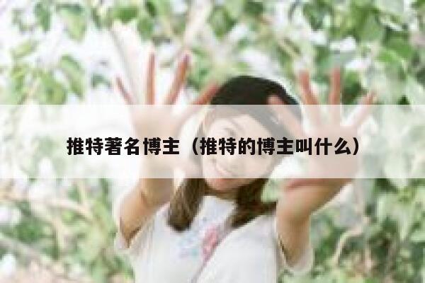 推特著名博主（推特的博主叫什么） 第1张