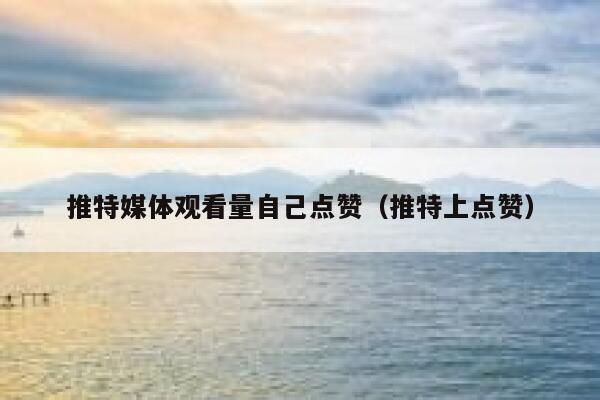 推特媒体观看量自己点赞（推特上点赞） 第1张