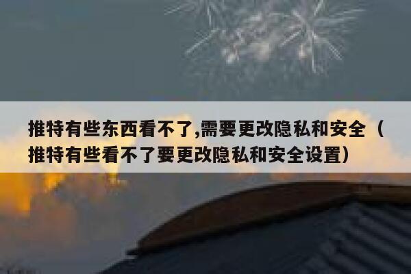 推特有些东西看不了,需要更改隐私和安全（推特有些看不了要更改隐私和安全设置） 第1张