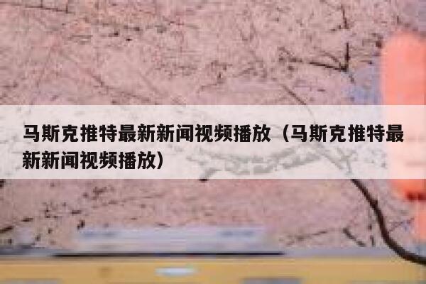 马斯克推特最新新闻视频播放（马斯克推特最新新闻视频播放） 第1张
