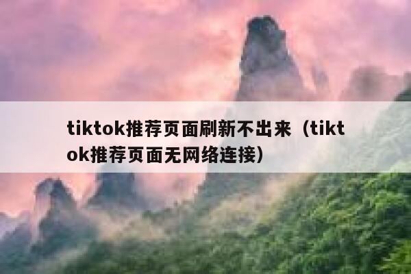 tiktok推荐页面刷新不出来（tiktok推荐页面无网络连接） 第1张