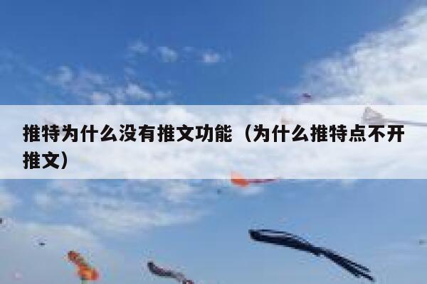 推特为什么没有推文功能（为什么推特点不开推文） 第1张