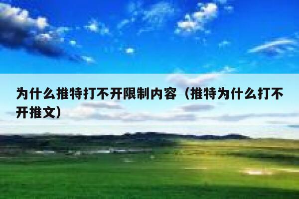 为什么推特打不开限制内容（推特为什么打不开推文） 第1张