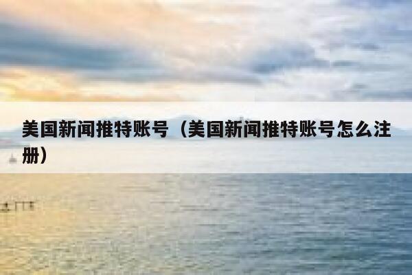 美国新闻推特账号（美国新闻推特账号怎么注册） 第1张