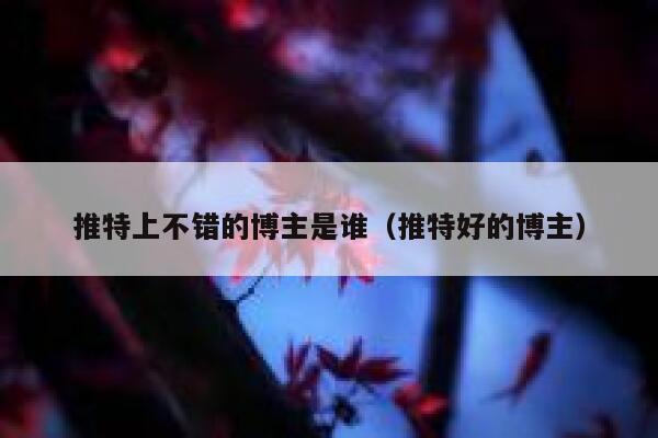 推特上不错的博主是谁（推特好的博主） 第1张