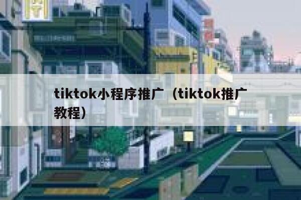 tiktok小程序推广（tiktok推广教程） 第1张