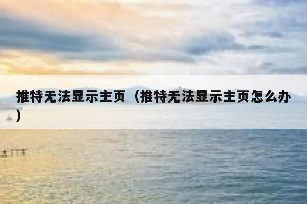 推特无法显示主页（推特无法显示主页怎么办） 第1张