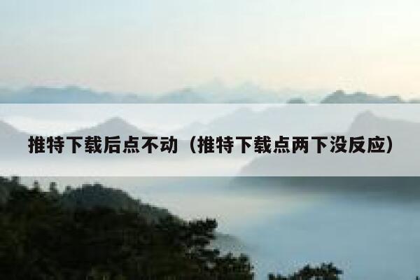 推特下载后点不动（推特下载点两下没反应） 第1张