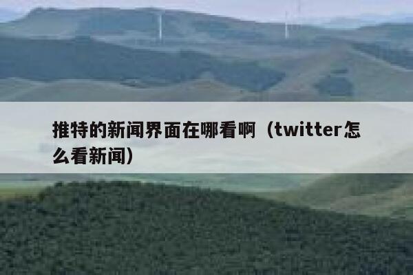 推特的新闻界面在哪看啊（twitter怎么看新闻） 第1张