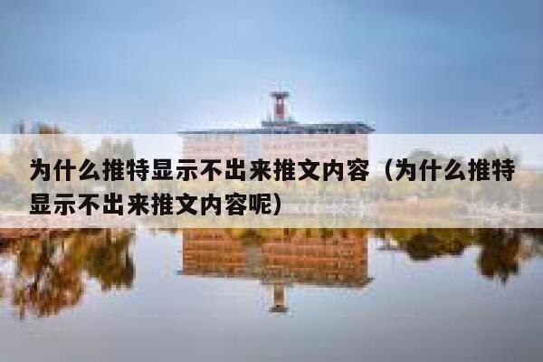 为什么推特显示不出来推文内容（为什么推特显示不出来推文内容呢） 第1张