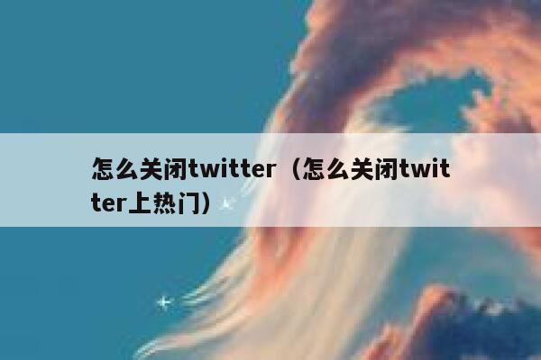 怎么关闭twitter（怎么关闭twitter上热门） 第1张