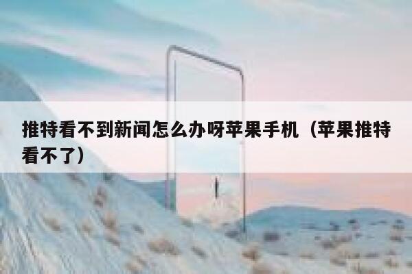 推特看不到新闻怎么办呀苹果手机（苹果推特看不了） 第1张