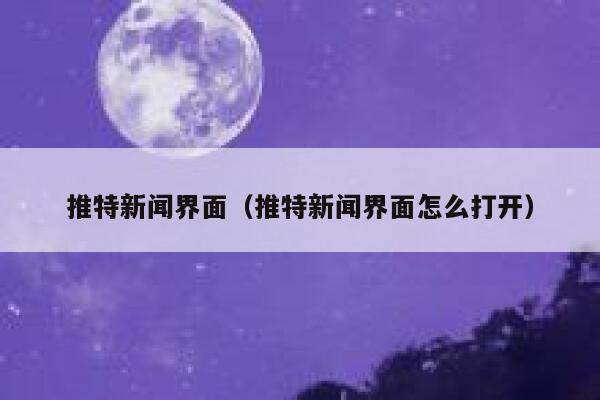 推特新闻界面（推特新闻界面怎么打开） 第1张