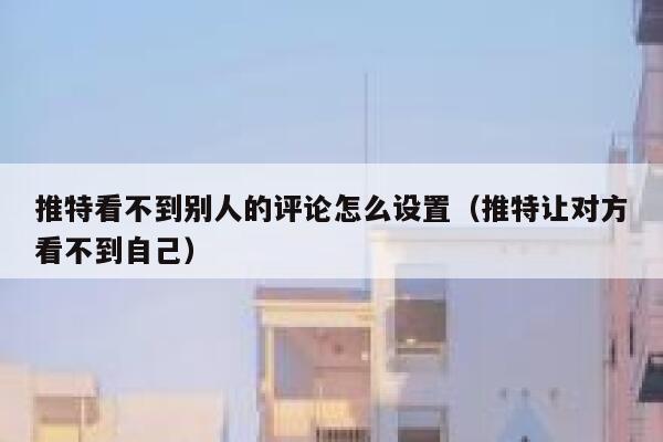 推特看不到别人的评论怎么设置（推特让对方看不到自己） 第1张