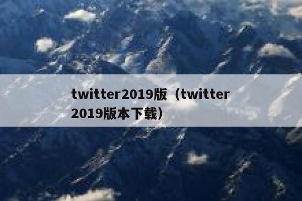 twitter2019版（twitter2019版本下载） 第1张