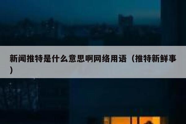 新闻推特是什么意思啊网络用语（推特新鲜事） 第1张