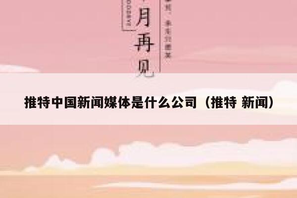 推特中国新闻媒体是什么公司（推特 新闻） 第1张