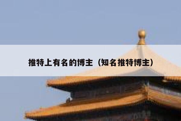 推特上有名的博主（知名推特博主） 第1张