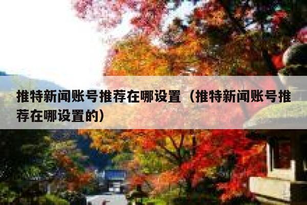 推特新闻账号推荐在哪设置（推特新闻账号推荐在哪设置的） 第1张