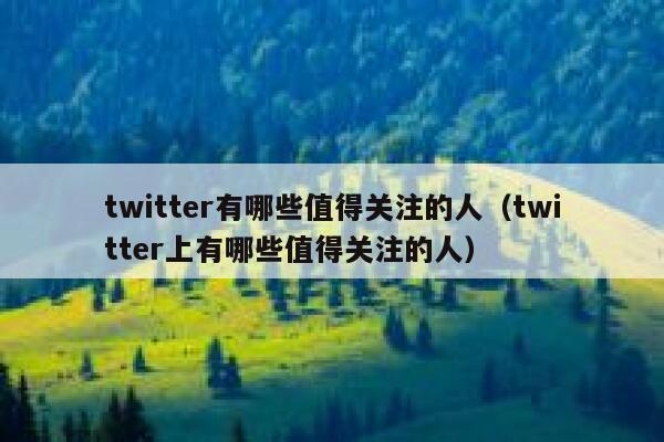 twitter有哪些值得关注的人（twitter上有哪些值得关注的人） 第1张