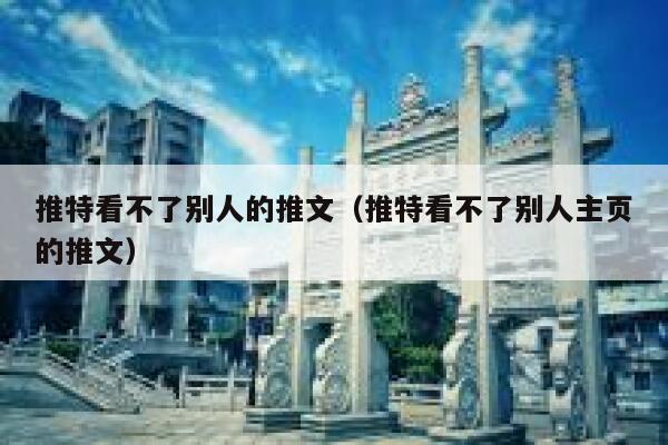 推特看不了别人的推文（推特看不了别人主页的推文） 第1张