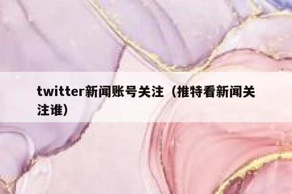 twitter新闻账号关注（推特看新闻关注谁） 第1张