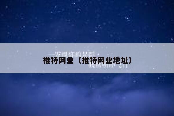 推特网业（推特网业地址） 第1张