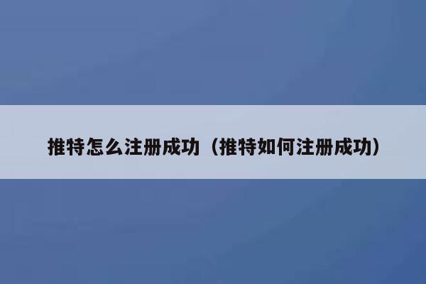 推特怎么注册成功（推特如何注册成功） 第1张