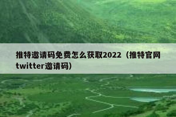 推特邀请码免费怎么获取2022（推特官网twitter邀请码） 第1张