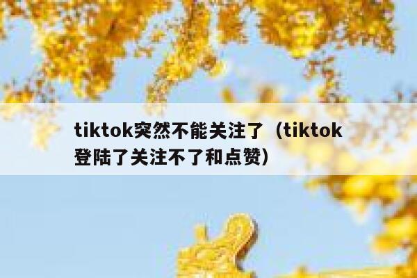 tiktok突然不能关注了（tiktok登陆了关注不了和点赞） 第1张