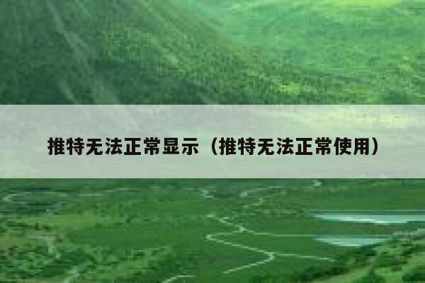 推特无法正常显示（推特无法正常使用） 第1张