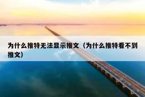 为什么推特无法显示推文（为什么推特看不到推文） 第1张