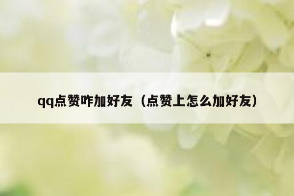 qq点赞咋加好友（点赞上怎么加好友） 第1张