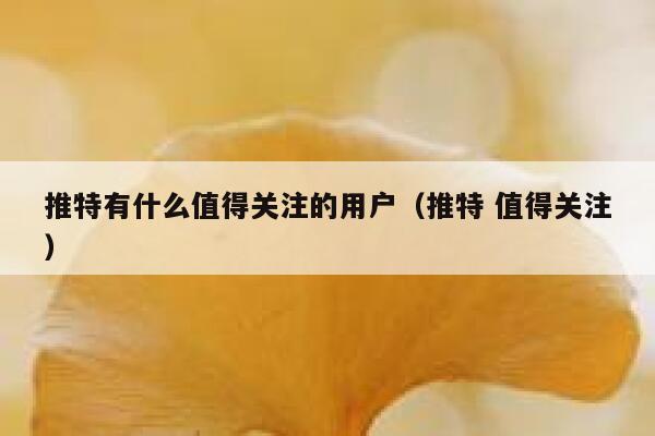 推特有什么值得关注的用户（推特 值得关注） 第1张