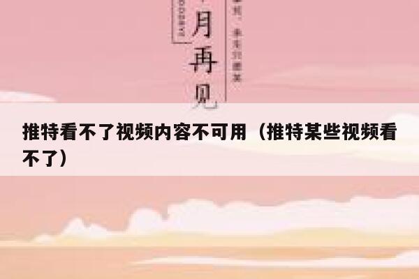 推特看不了视频内容不可用（推特某些视频看不了） 第1张