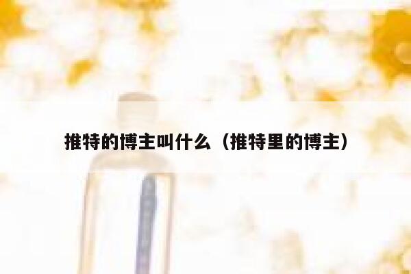 推特的博主叫什么（推特里的博主） 第1张