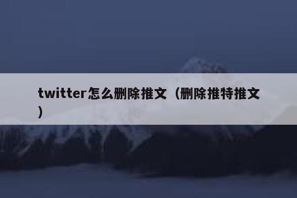 twitter怎么删除推文（删除推特推文） 第1张