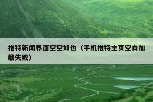 推特新闻界面空空如也（手机推特主页空白加载失败） 第1张