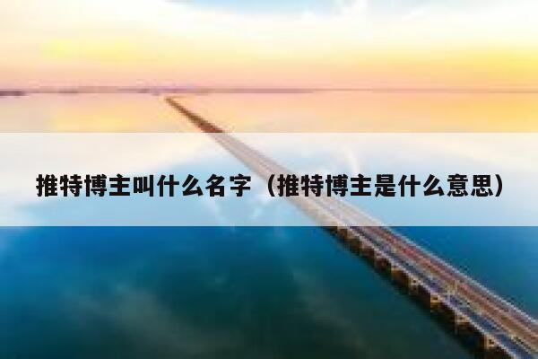 推特博主叫什么名字（推特博主是什么意思） 第1张