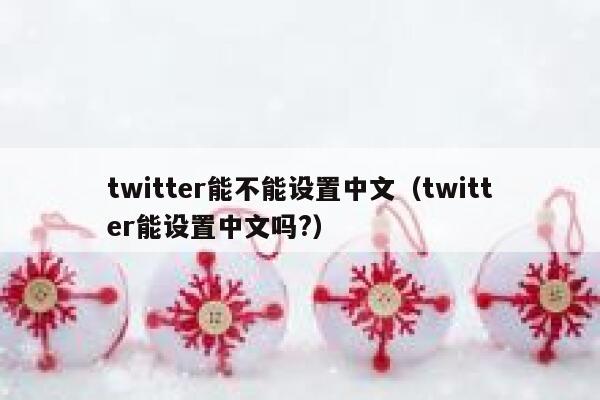twitter能不能设置中文（twitter能设置中文吗?） 第1张