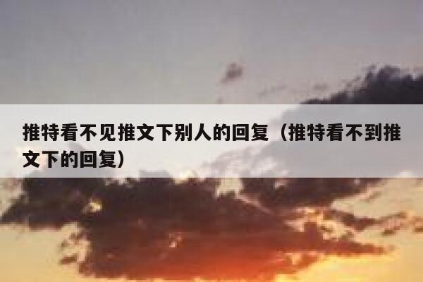 推特看不见推文下别人的回复（推特看不到推文下的回复） 第1张