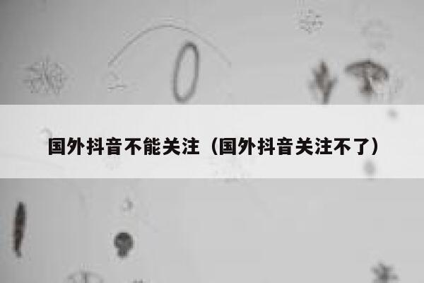 国外抖音不能关注（国外抖音关注不了） 第1张