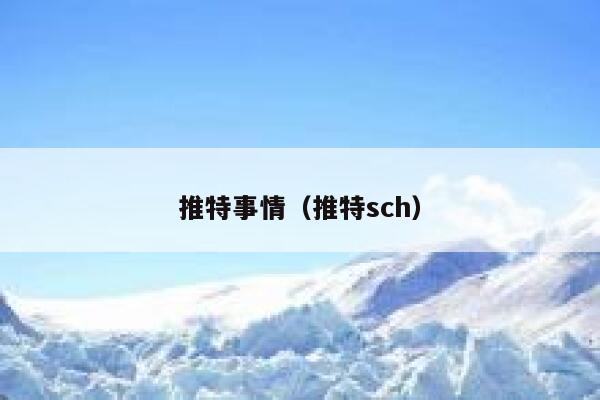 推特事情（推特sch） 第1张